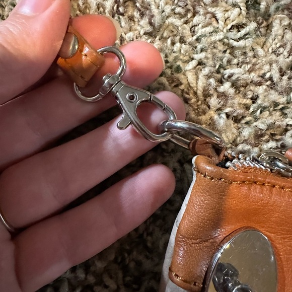 Vera Pelle Tan and Cream Crossbody Genuine Leather Bag - Picture 6 of 10